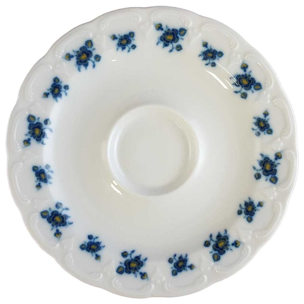 [4581813] Untertasse für Kaffee 15,2 cm Krautheim Sissy blau gelbe Blumen echt Kobalt gebraucht - sehr gut