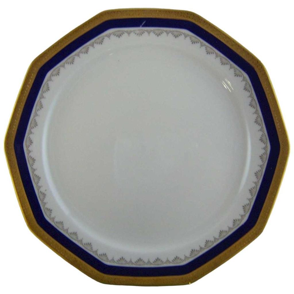 [4581820] Kuchenteller Dessertteller Frühstücksteller 19,5 cm Winterling Marktleuthen Kobaltrand mit Goldraute eckig gebraucht - gut