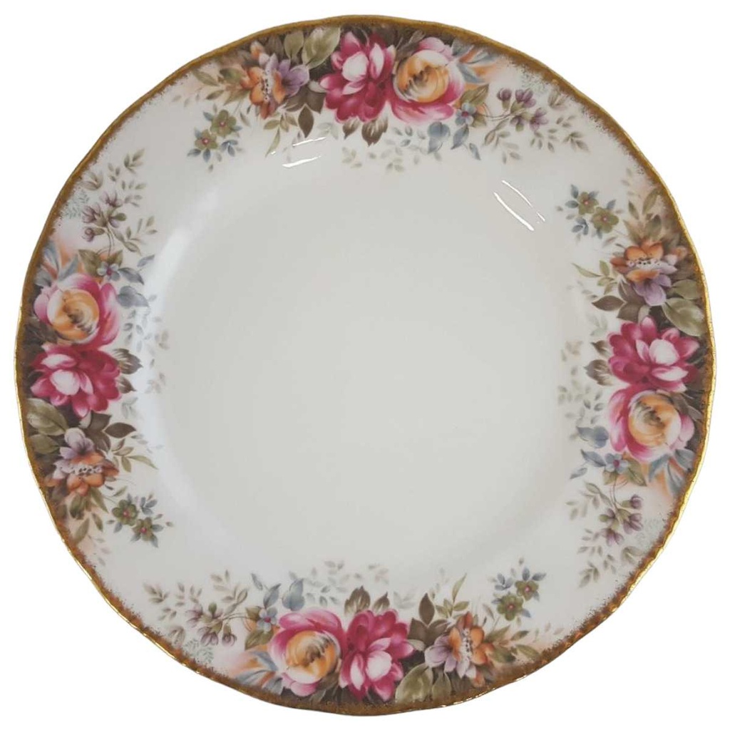 Kuchenteller 20,2 cm Queen Anne Summer Rose gebraucht - sehr gut