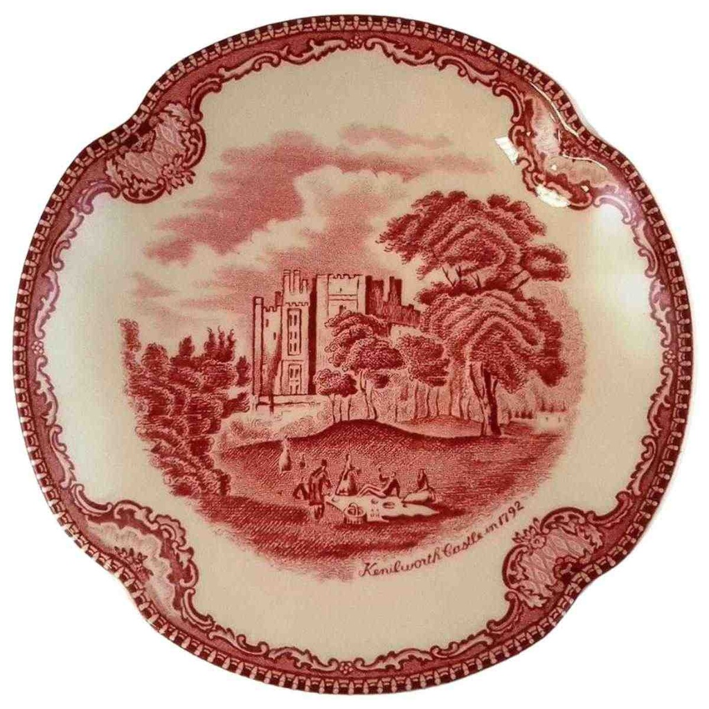 [4581878] Untertasse für Kaffee 14 cm Johnson Bros Old Britain Castles Rot gebraucht - gut