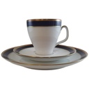 Kaffeegedeck Goldrand 3tlg Melitta Madrid Kobaltblau mit Blau