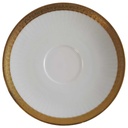 Untertasse für Kaffee Goldrand 14,3 cm Winterling Kirchenlamitz weiß mit gebraucht - gut