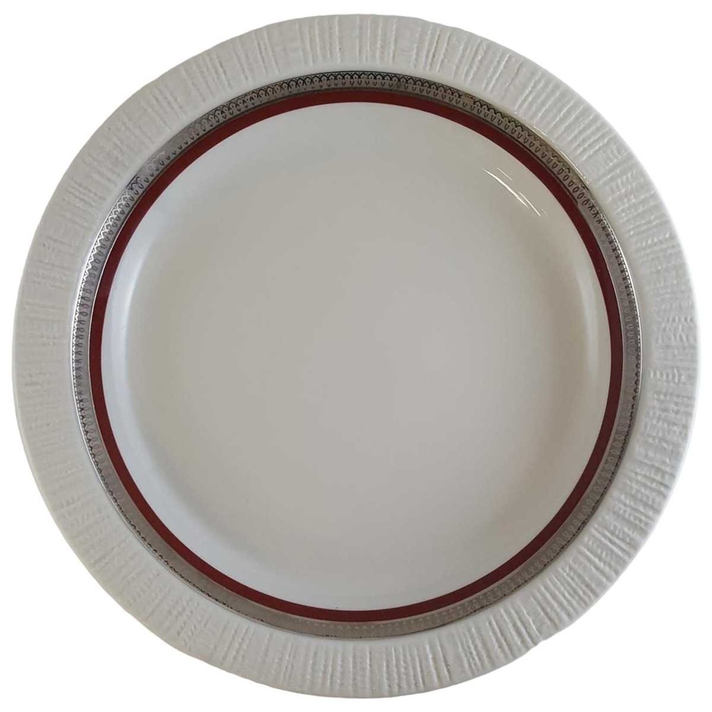 [4581978] Suppenteller 21,5 cm Thomas Porzellan Arcta Platin Bordeaux gebraucht - sehr gut