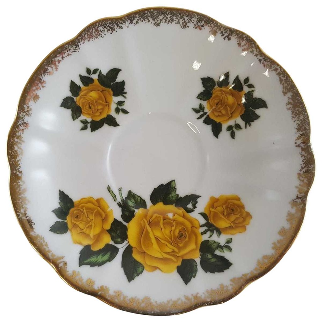 [4581981] Untertasse für Kaffee 13,7 cm Schaller Rheinpfalz Rosendekor gebraucht - gut
