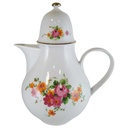 Kaffeekanne Goldrand 1,3 L Graf von Henneberg Blumendekor Blumen gebraucht - sehr gut