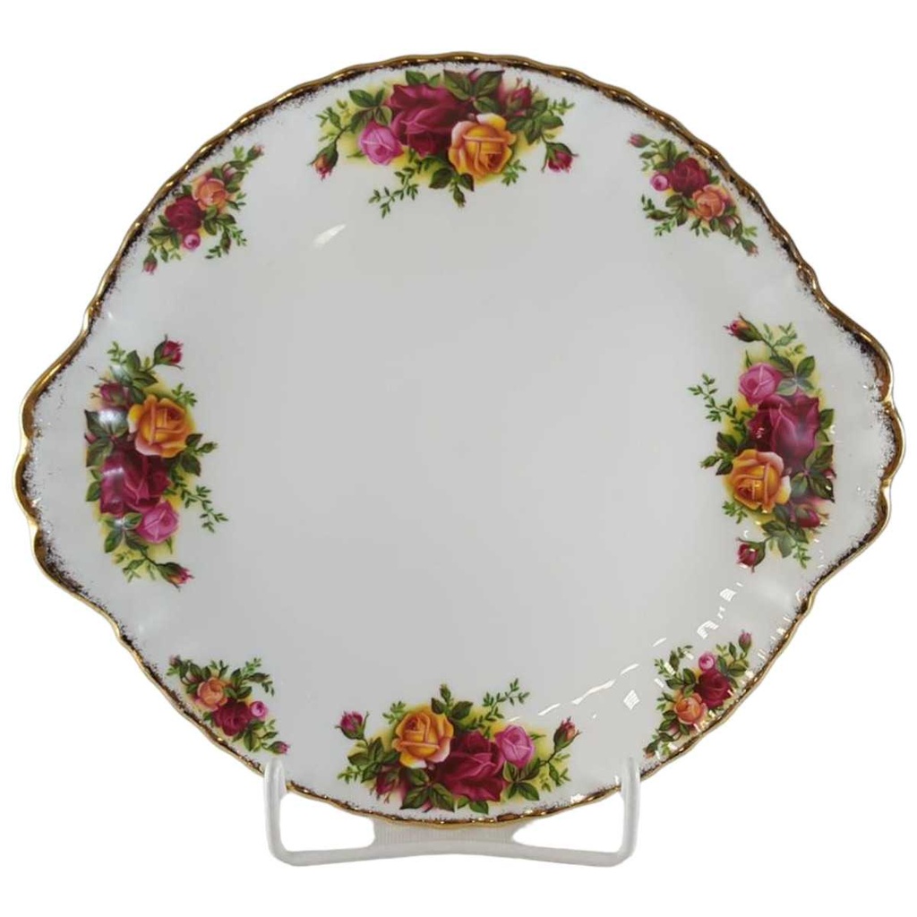 Kuchenplatte mit Henkeln Royal Albert Old Country Roses gebraucht - gut