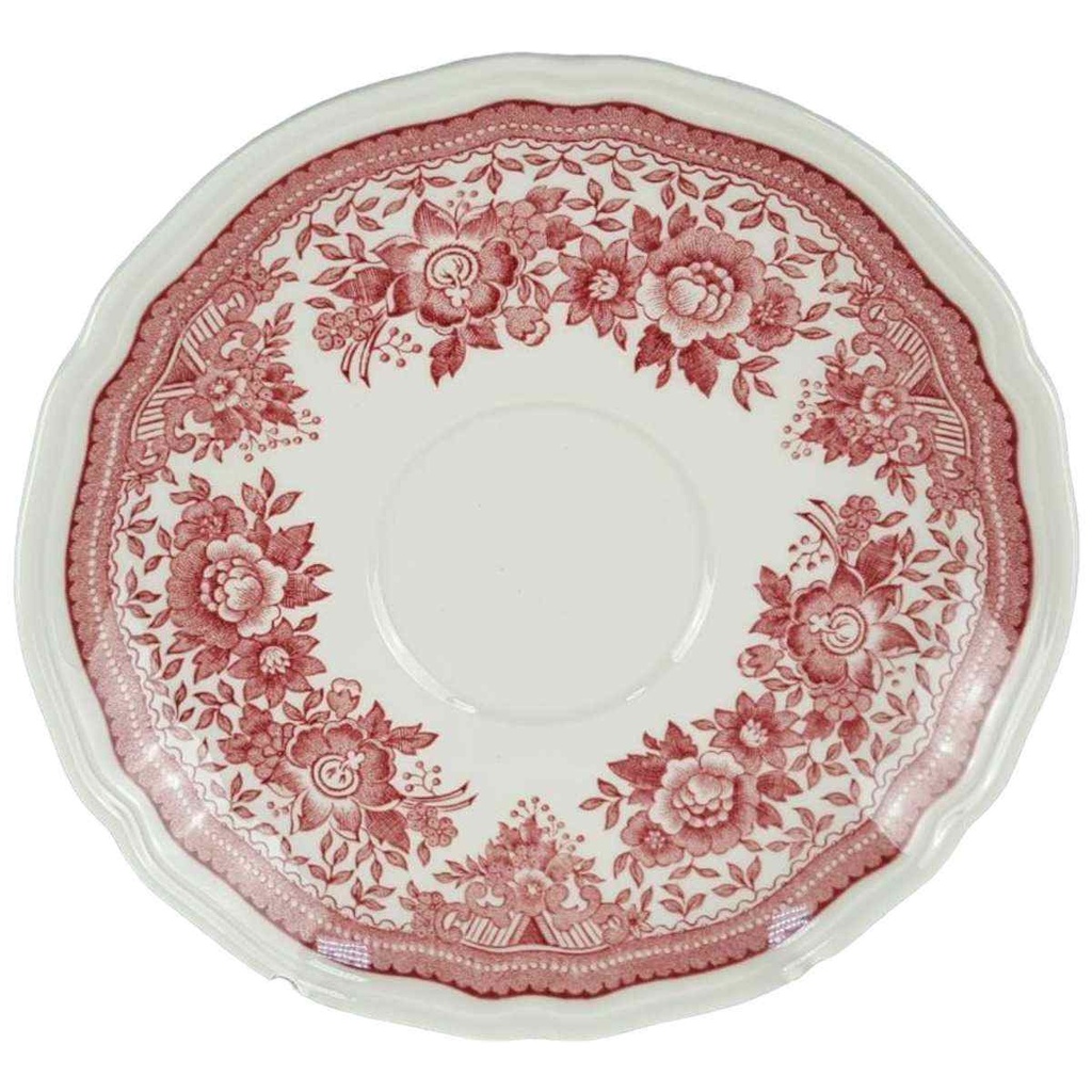 [49640] Untertasse für Tee/Kaffee 13,8 cm Villeroy & Boch Fasan Rot gebraucht - akzeptabel