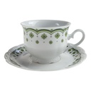Kaffeetasse mit Untertasse Mitterteich Form 110 Streublume grün