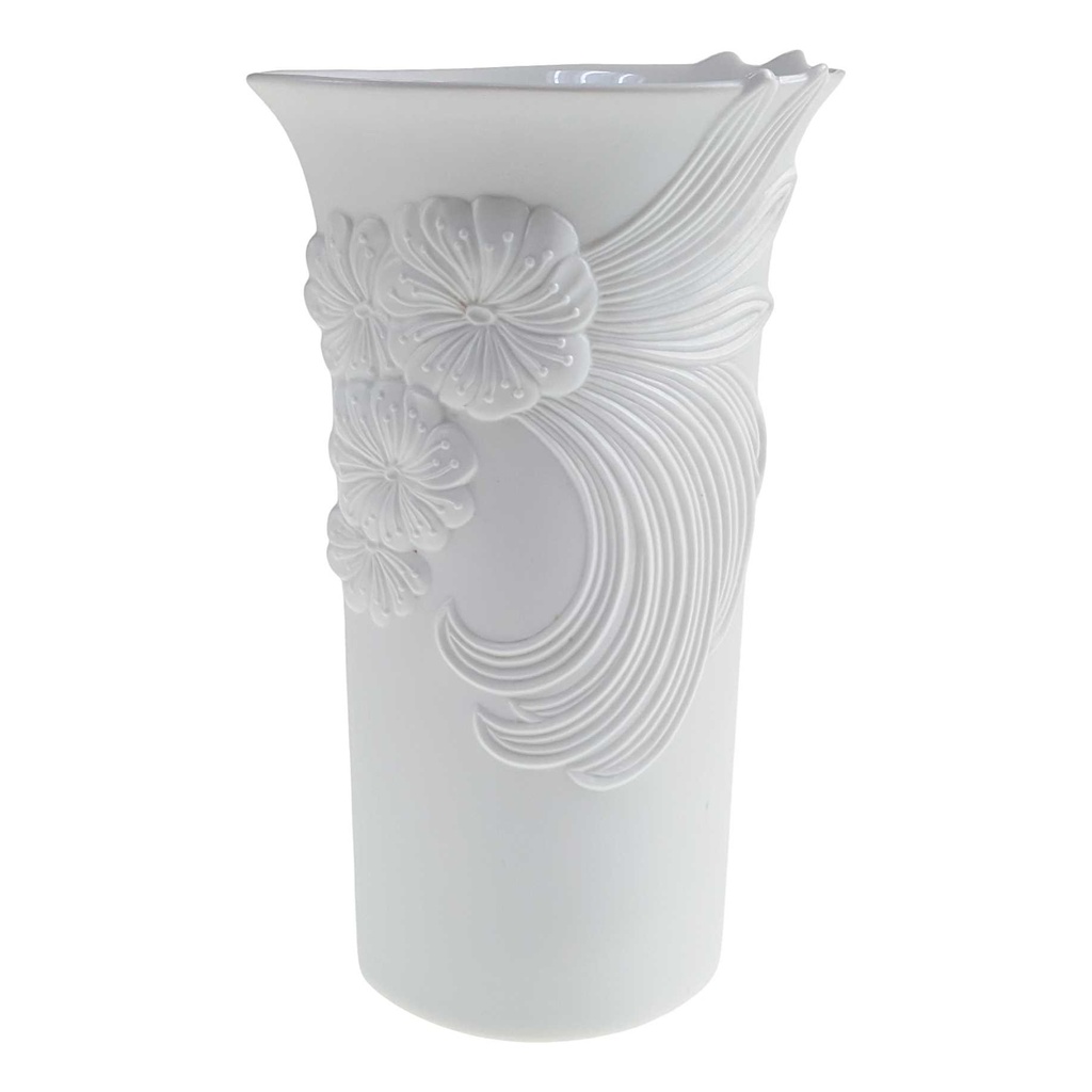 Blumenvase 19,5 cm AK Kaiser Porzellan Weiß gebraucht - sehr gut