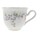 Kaffeetasse 0,2 L Winterling Kirchenlamitz blau rot Blümchen Relief Wellenrand gebraucht - sehr gut