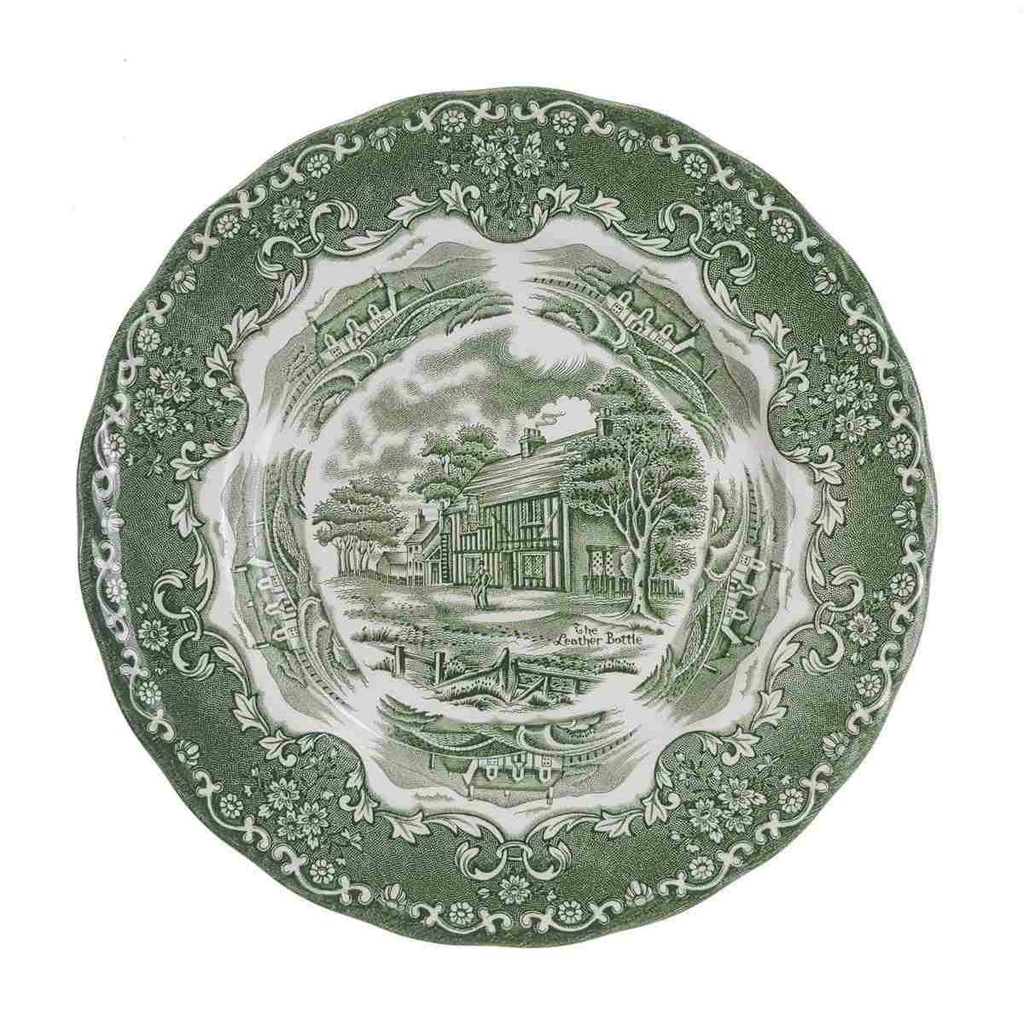 [98133] Kuchenteller 20,3 cm Grindley English Country Inns Grün gebraucht - gut