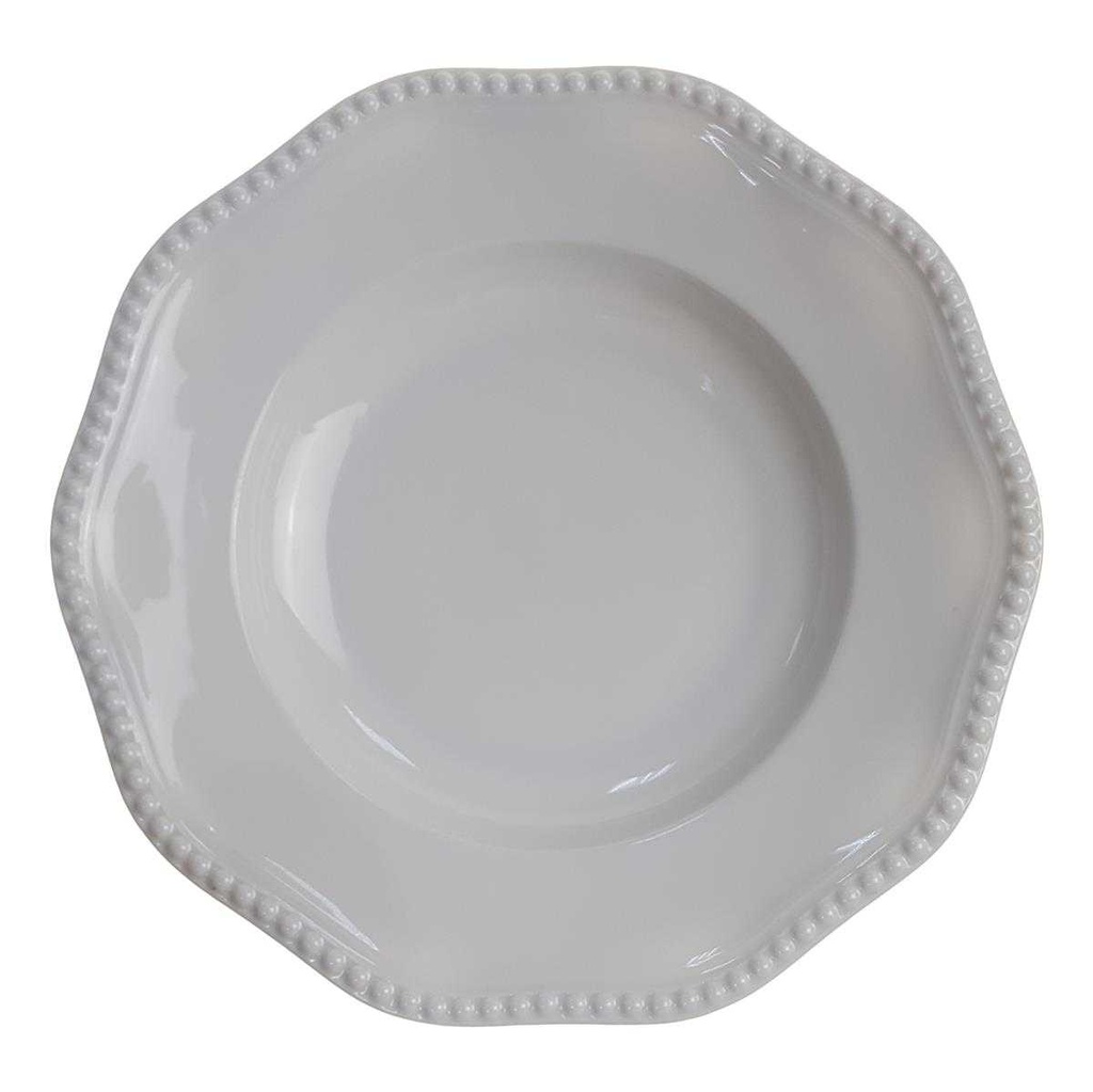 Suppenteller 25,2 cm Rosenthal Perlrand Weiß gebraucht - gut