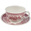 Teetasse mit Untertasse 2tlg Villeroy & Boch Fasan Rot