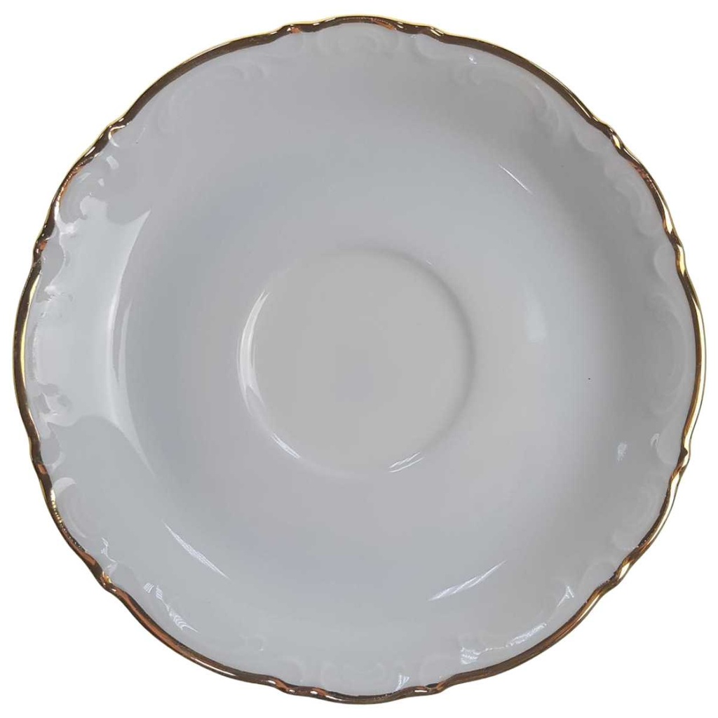 [98241] Untertasse für Kaffee Goldrand 14,5 cm Mitterteich Form 2000 2 mm gebraucht - sehr gut