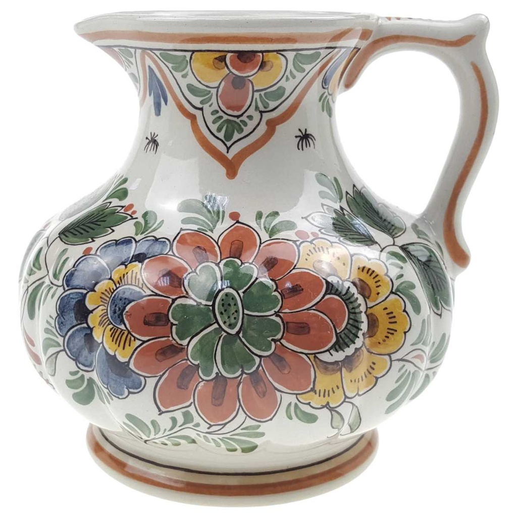 [98276] Henkelkrug Delfts Polychroom Blumendekor Bunt Blumen gebraucht - sehr gut
