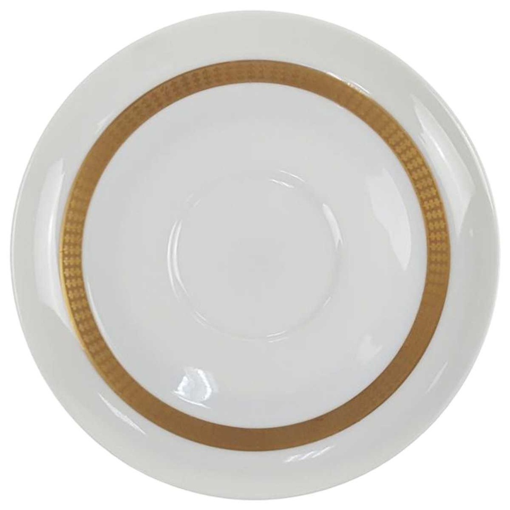 [98284] Untertasse für Kaffee Golddekor 14,2 cm Thomas Porzellan Rotunda gebraucht - gut