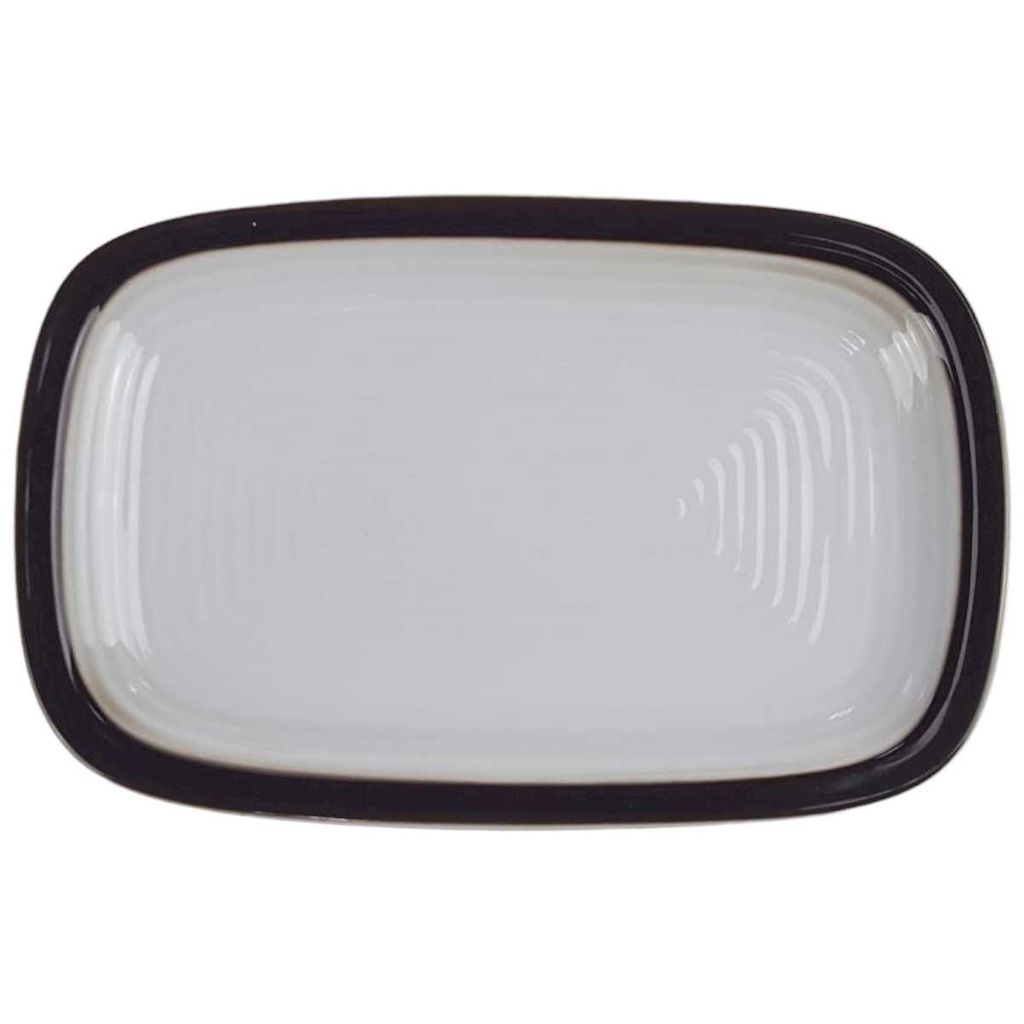 [98291] Servierplatte Speiseplatte klein 31,5x20,4 cm Winterling Röslau Relief brauner Rand gebraucht - gut