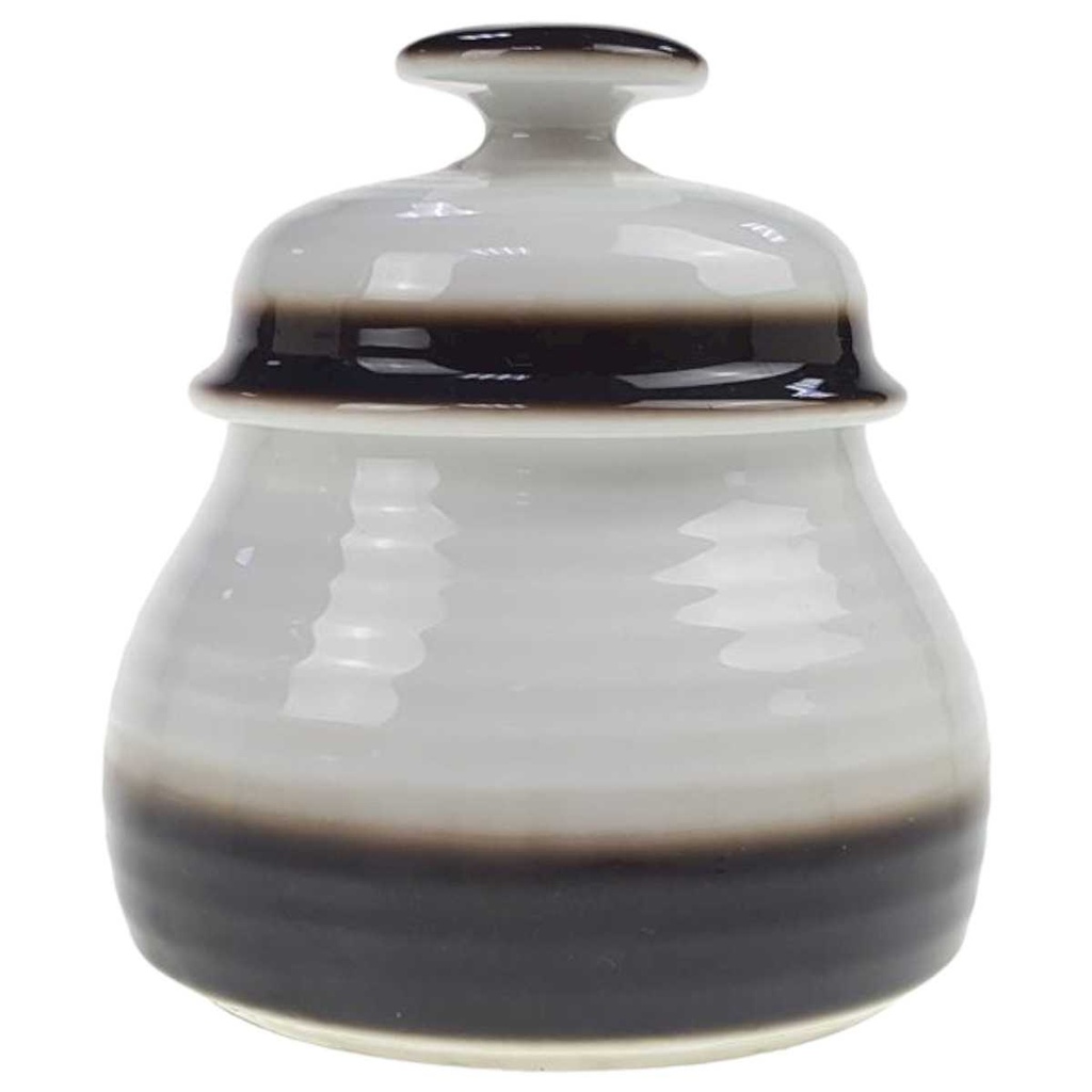 [98295] Zuckerdose 0,2 L Winterling Röslau Relief brauner Rand gebraucht - sehr gut