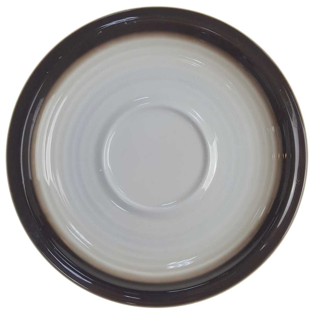 [98300] Untertasse für Kaffee 15 cm Winterling Röslau Relief brauner Rand gebraucht - akzeptabel