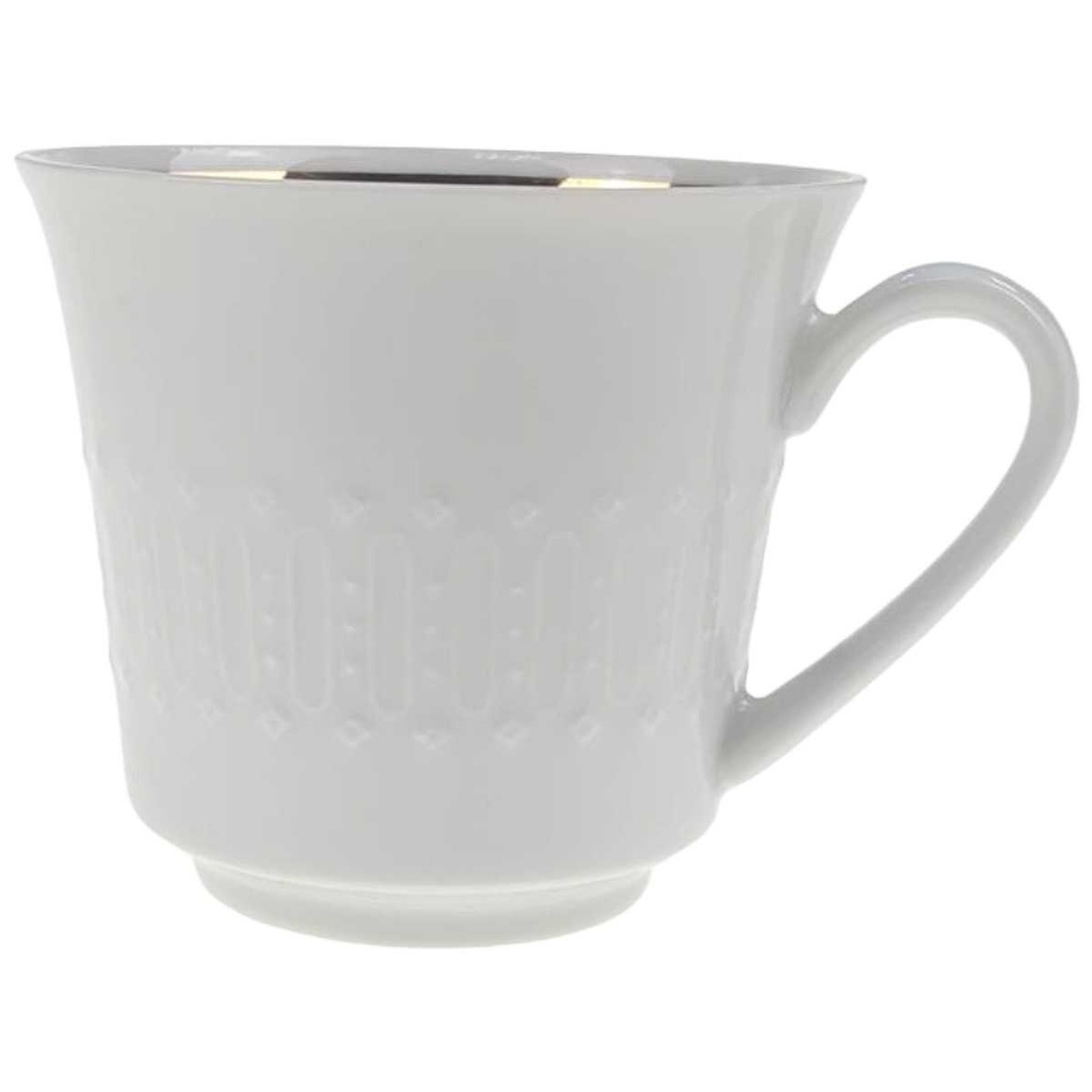 [98326] Kaffeetasse Goldrand Winterling Kirchenlamitz Relief Weiß mit gebraucht - gut