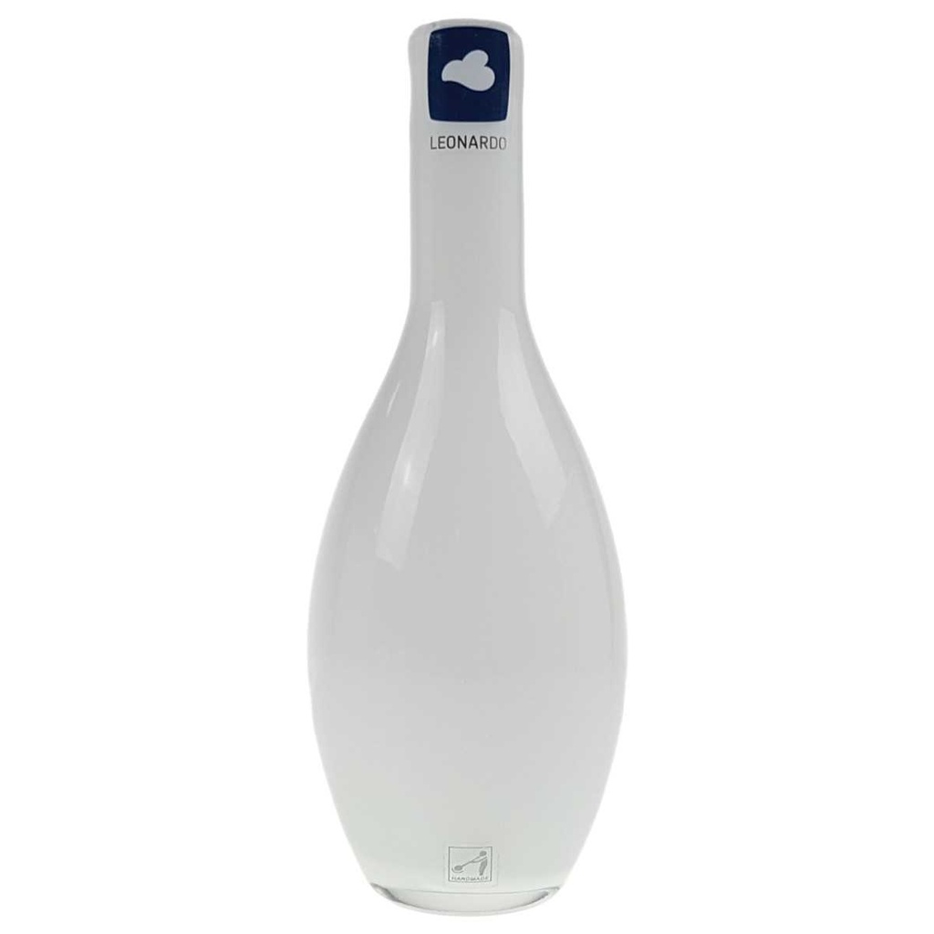 [98353] Blumenvase Glas weiß H 18 cm Leonardo