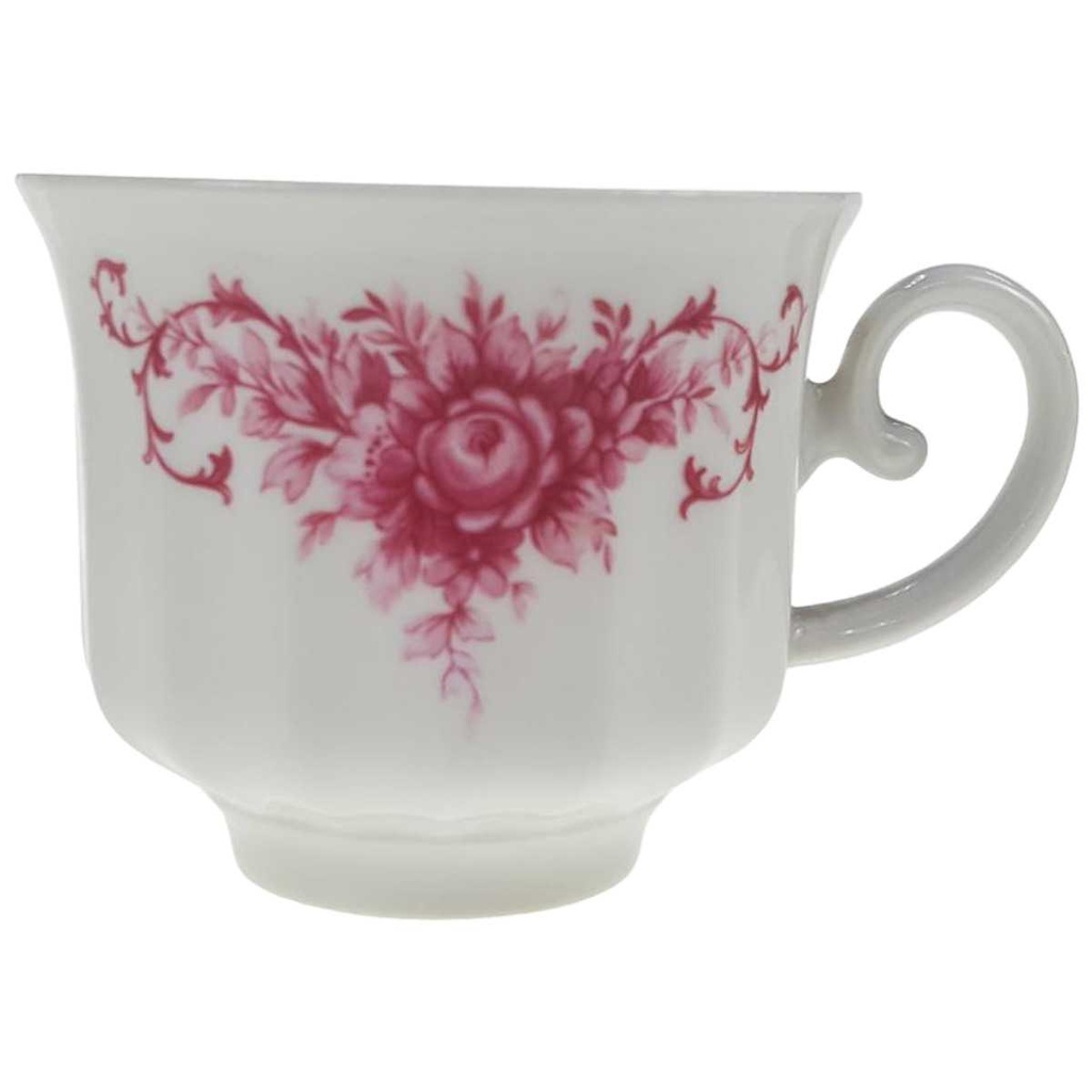 [98385] Kaffeetasse Seltmann Weiden Relief Pinke Blume gebraucht - sehr gut