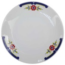 Kuchenteller Dessertteller 19,5 cm Mitterteich Form 890 blau grün rot Blumendekor Blumen gebraucht - akzeptabel