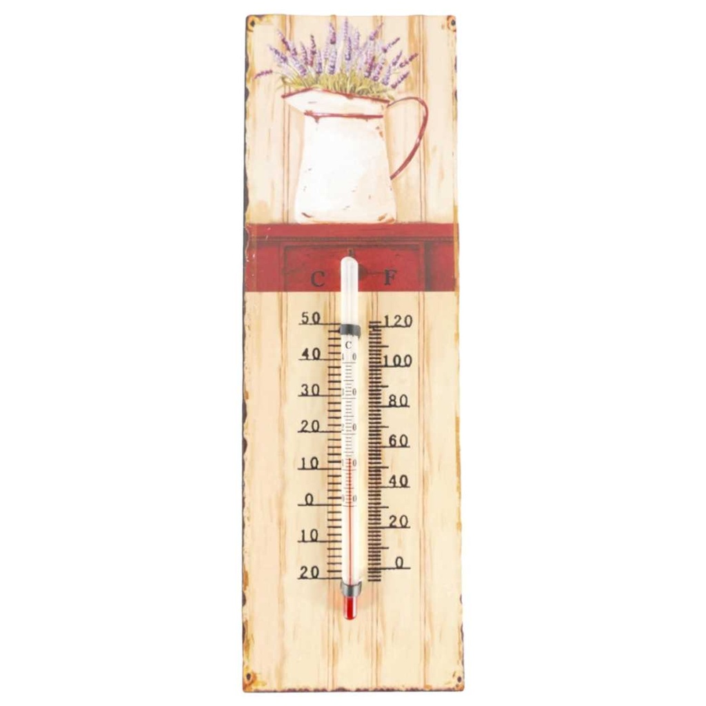 [LA-40075] Eisen Thermometer Antik-Stil H 25 cm