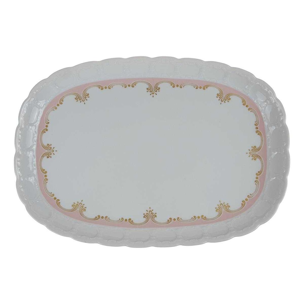 [458168308] Servierplatte 35x24,5 cm K & A Krautheim Rialto Rosa Gold gebraucht - gut