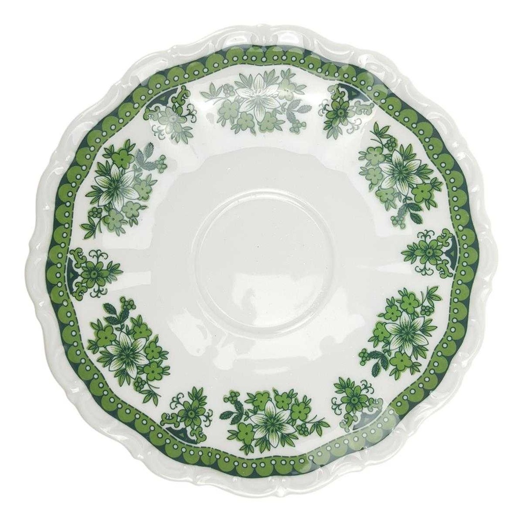 [458168477] Untertasse für Kaffee 14,8 cm Seltmann Weiden Barock Hubertus Blumendekor gebraucht - gut