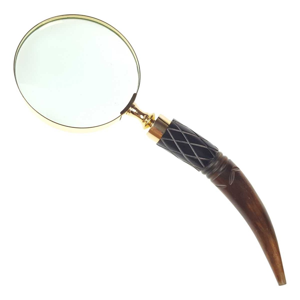 [LA-39819] Leselupe Handlupe Vergrößerungsglas Bein Messing #39819