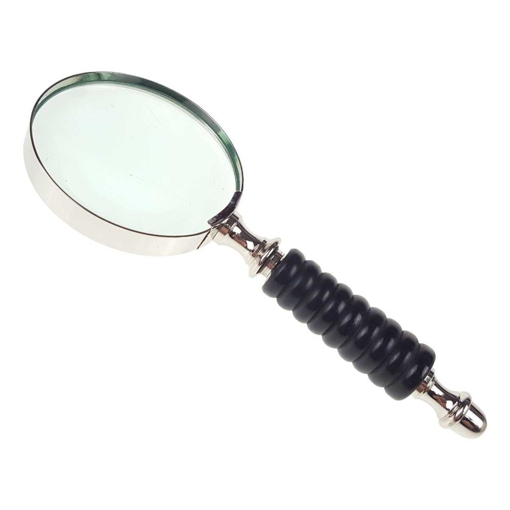 [LA-39822] Leselupe Handlupe Vergrößerungsglas Glas vernickelt #39822