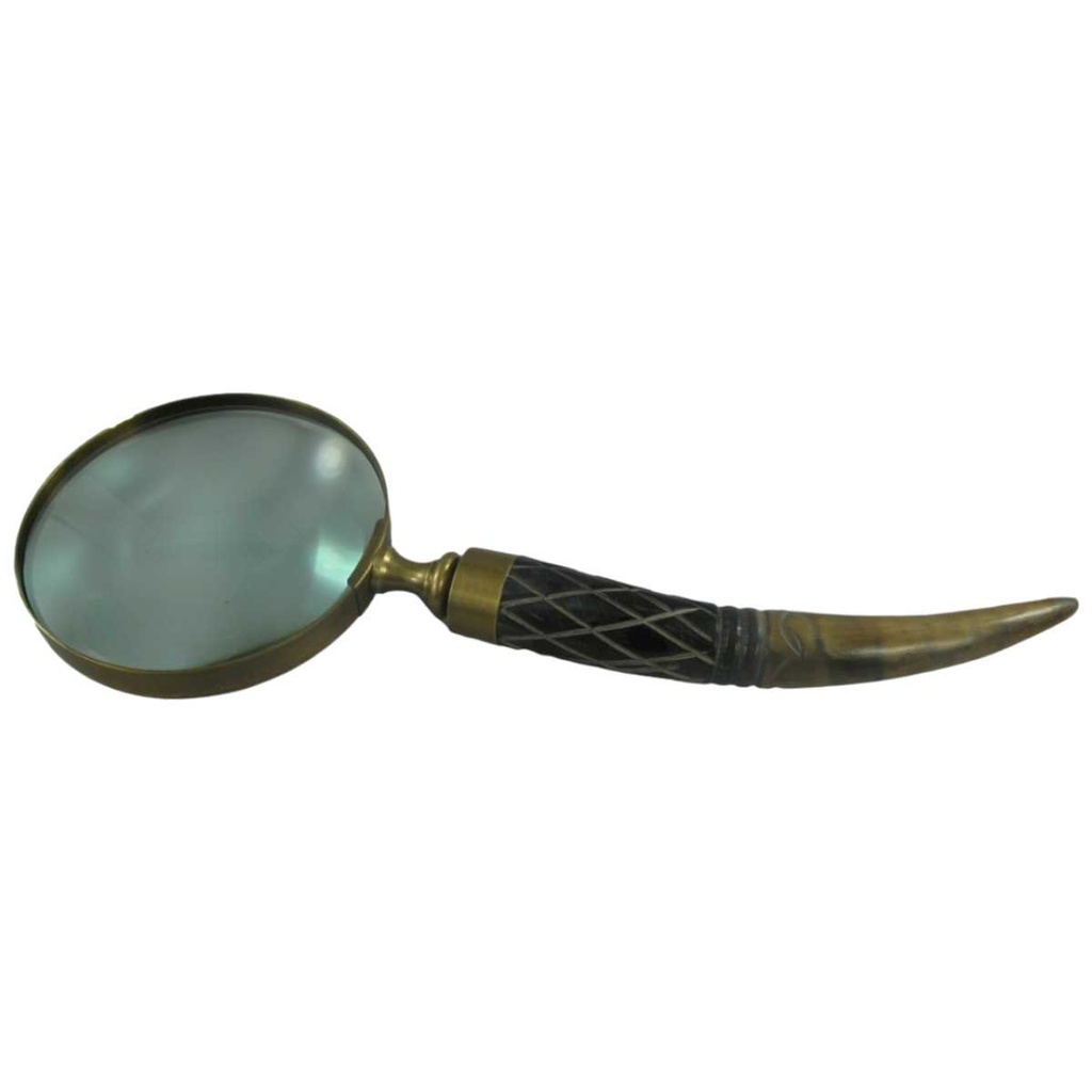 [LA-39825] Leselupe Handlupe Vergrößerungsglas Bein Messing #39825