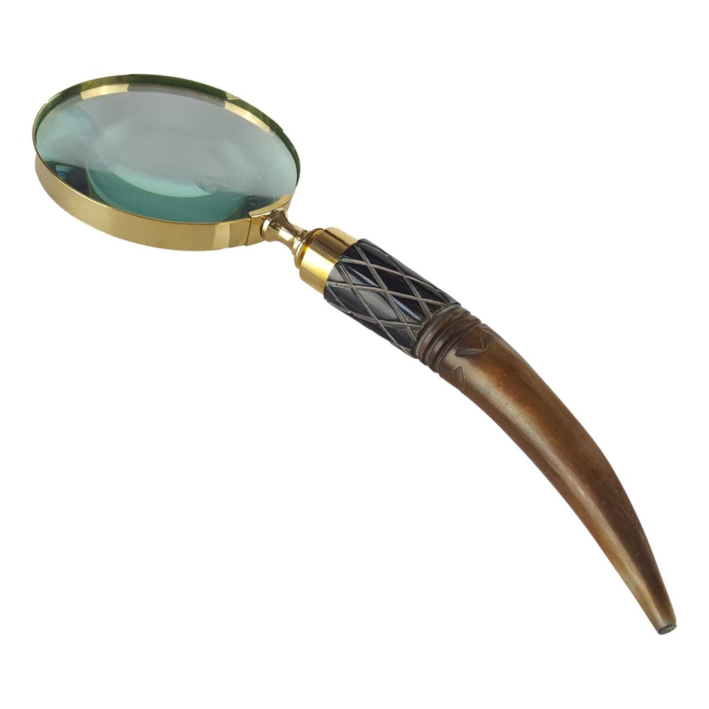[LA-39826] Leselupe Handlupe Vergrößerungsglas Bein Messing #39826