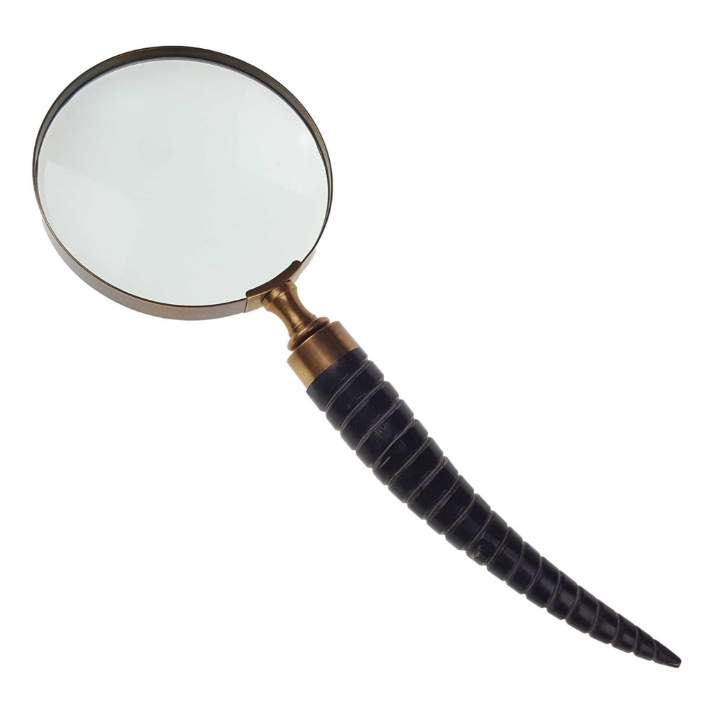 [LA-39840] Leselupe Handlupe Vergrößerungsglas Bein Messing brüniert #39840