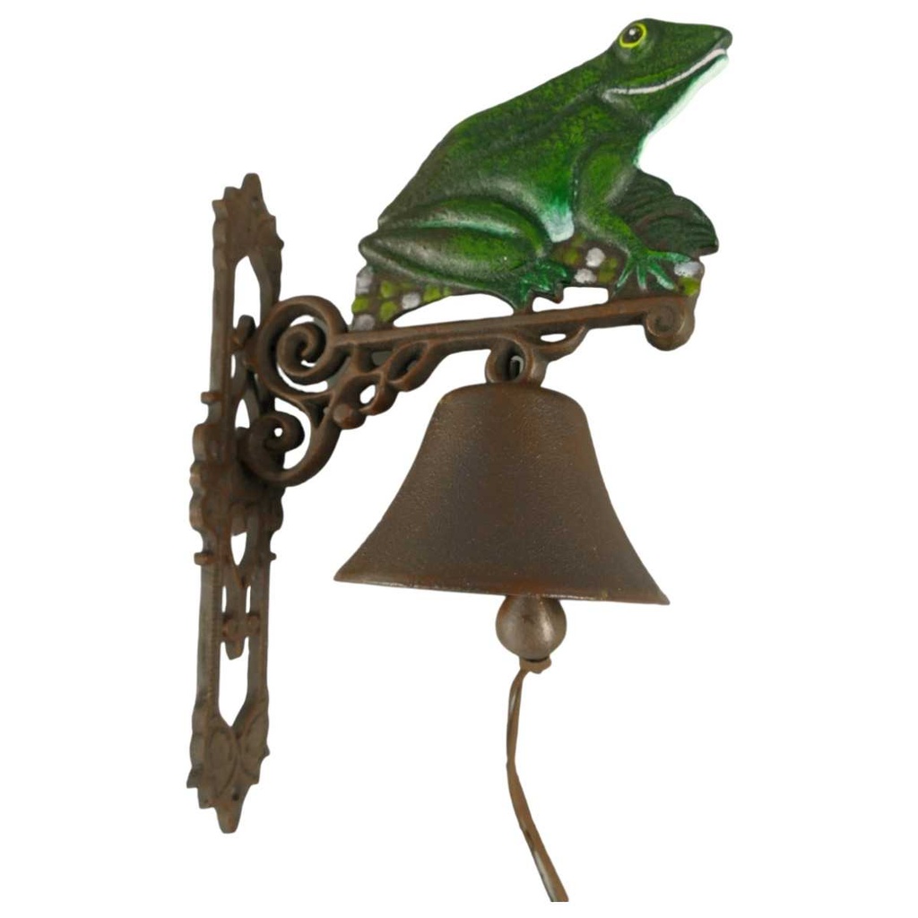 [LA-41362] Wandglocke Türglocke Türklopfer Figürchen Gusseisen Frosch H 40 cm