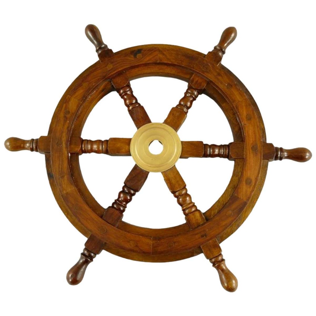 [LA-42793] Holz Steuerrad Schiffssteuerrad Schiffsrad Messing/Holz D 30 cm