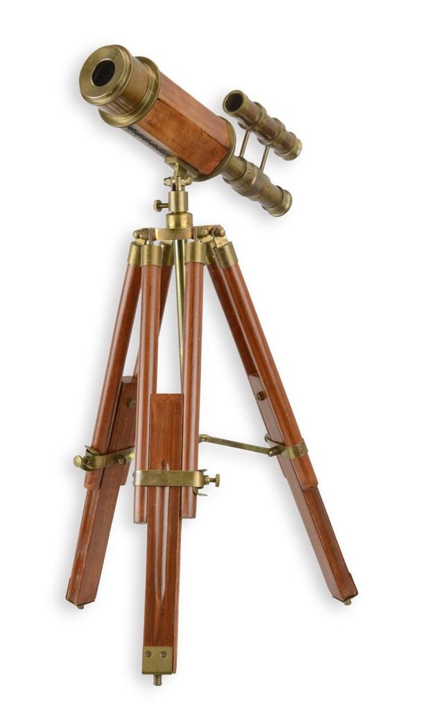 [LA-85388] Teleskop Messing Holzstativ