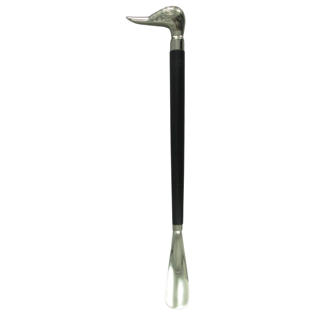 [LA-40002] Schuhanzieher Vernickelt Griff Schwarz L 48x10 cm