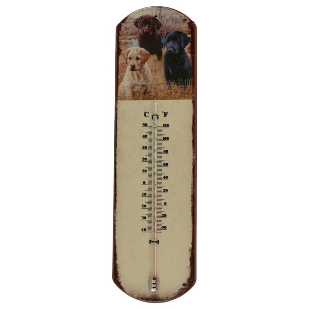 [LA-40086] Eisen Thermometer Antik-Stil Hund H 48x13 cm