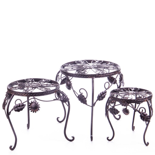 [LA-63908] Metall Blumenhocker Set/3 Großer Hocker #63908