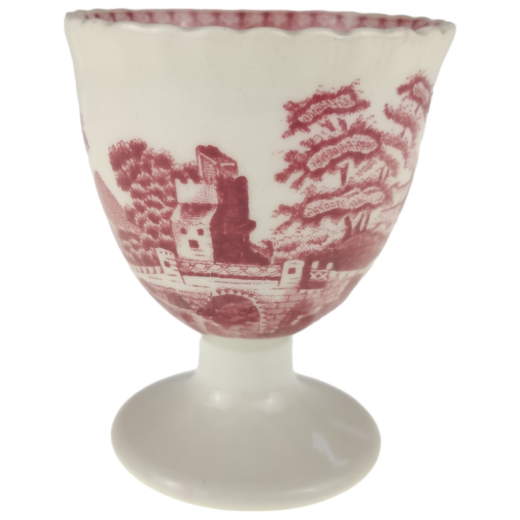 Eierbecher auf Fuß Spode Copeland Pink Tower Rot