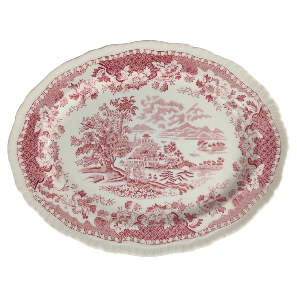 Servierplatte Wood´s Burslem Seaforth Rot