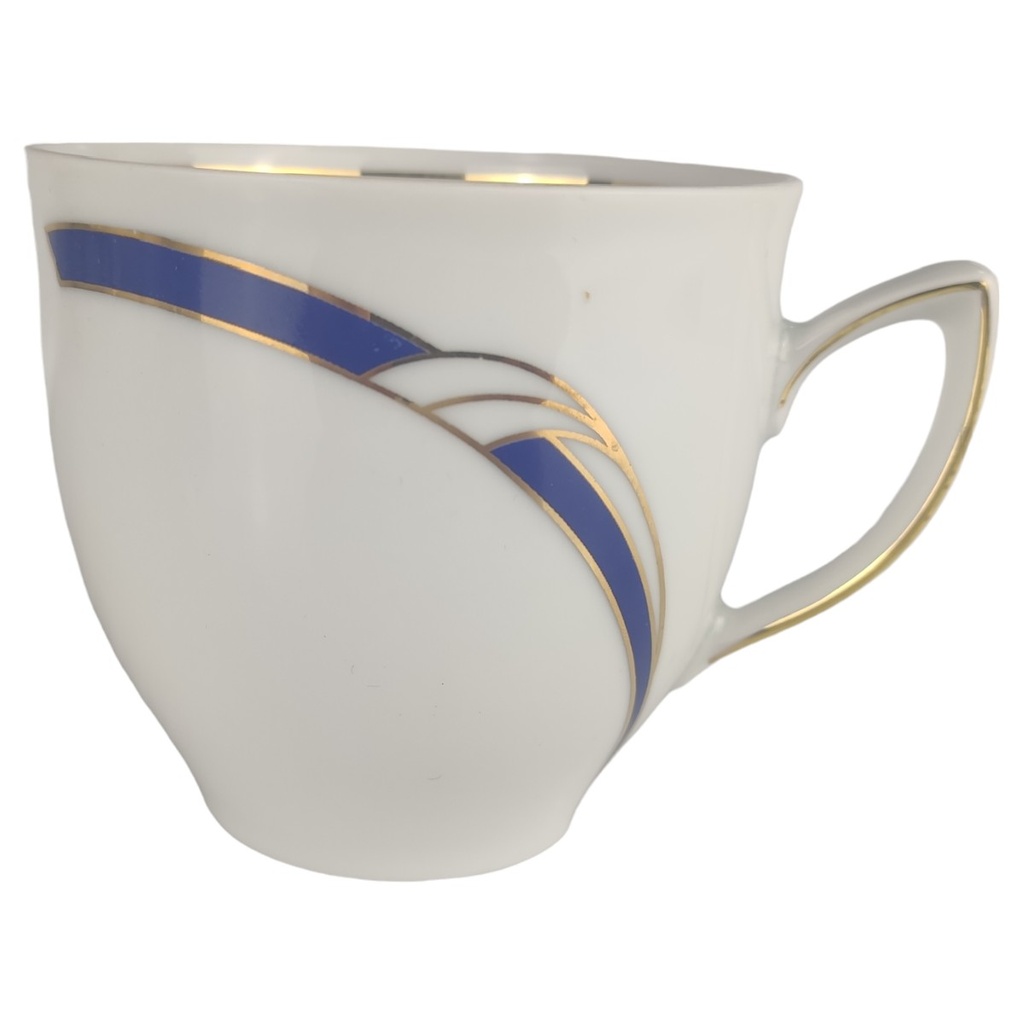 Kaffeetasse Winterling Röslau Relief Blau Golddekor