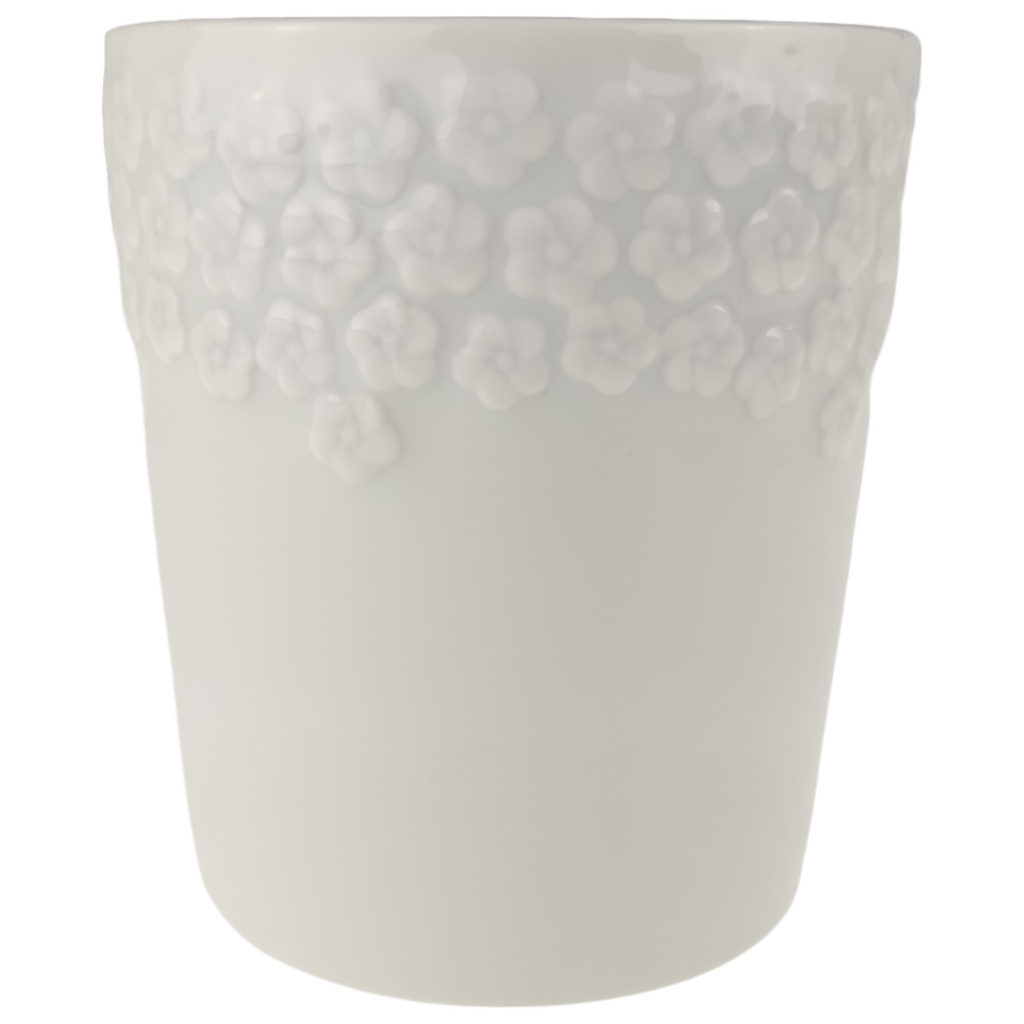 [1805958] Becher Meissen Form No 42 Blütenrelief weiß