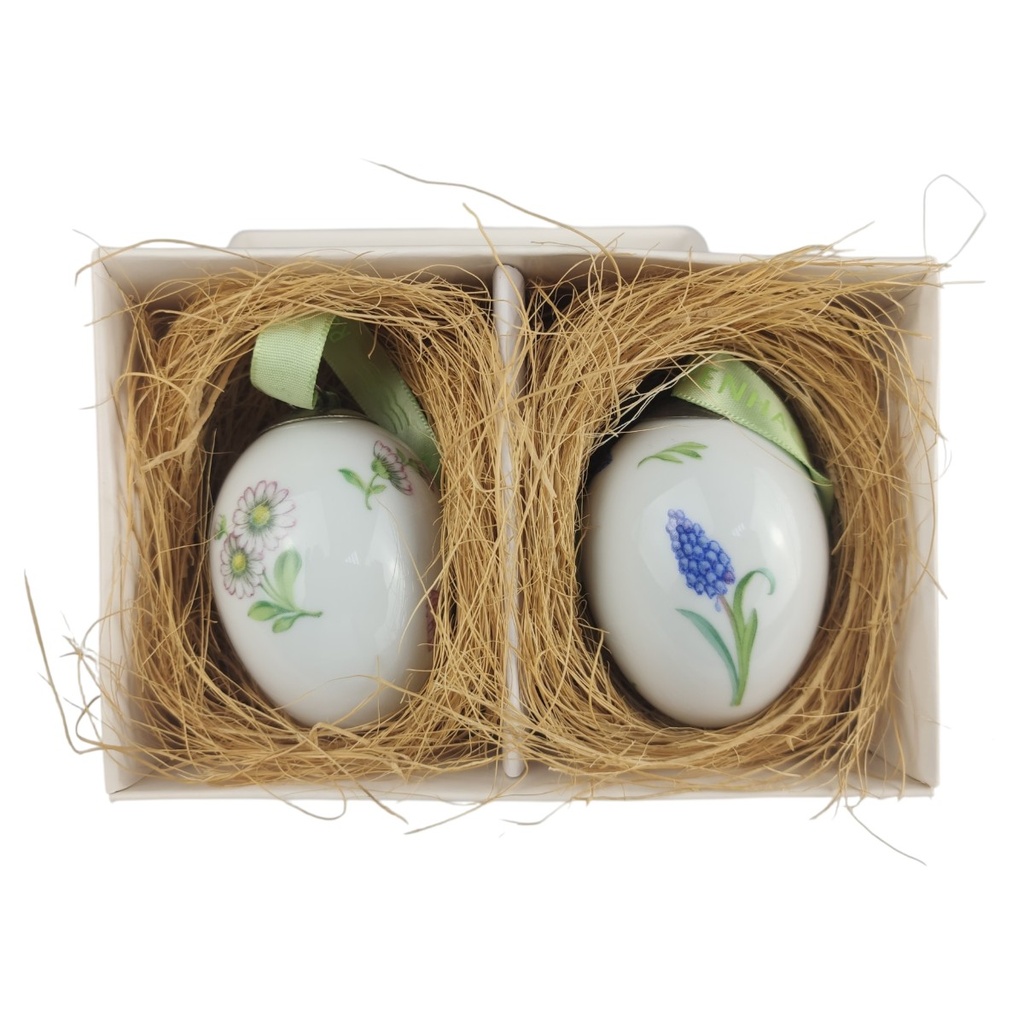 2er Set Osterei Royal Copenhagen Blumenmotiv Ei gebraucht - sehr gut