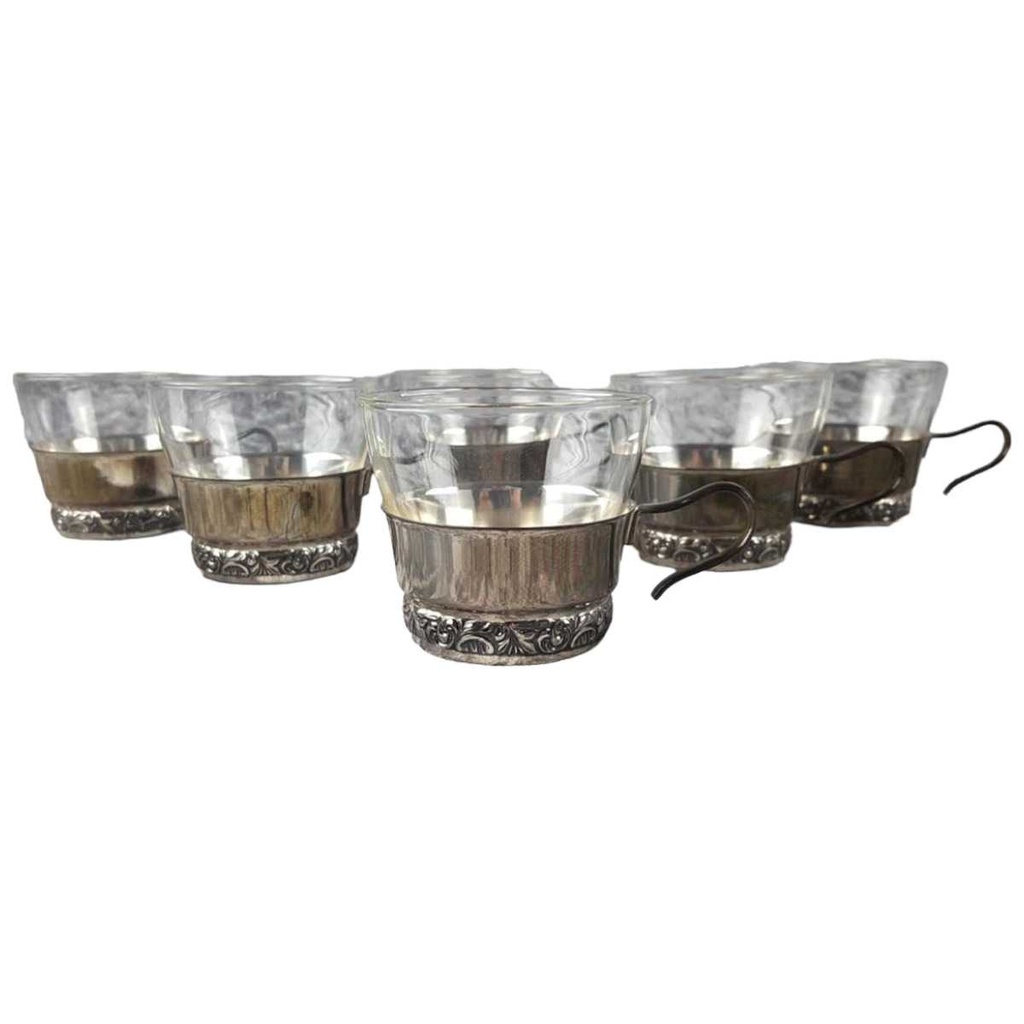 [458110507] 6er Set Teetasse Teeglas Schott Jena Glas Mainz gebraucht - gut