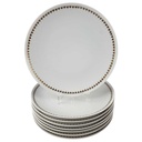 8er Set Speiseteller Essteller Golddekor 24 cm Mitterteich Form 650 Kreise gebraucht - akzeptabel