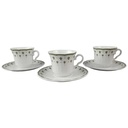 3er Set Untertasse Kaffeetasse mit Tasse Winterling Röslau grüne stilisierte Lilie gebraucht - akzeptabel