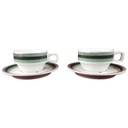 2er Set Untertasse Kaffeetasse mit Tasse Schönwald Einzelteile gebraucht - gut